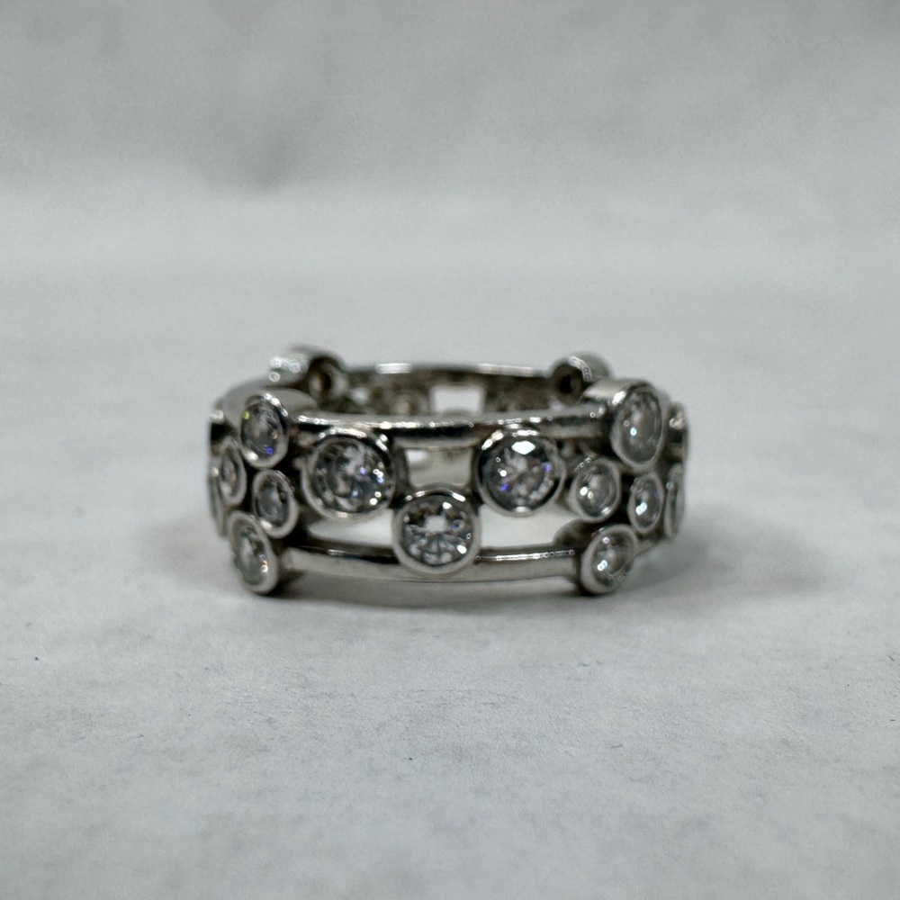 TIFFANY & CO Diamond Platinum Bubble Ring - Sz 6 - Picture 7 of 13